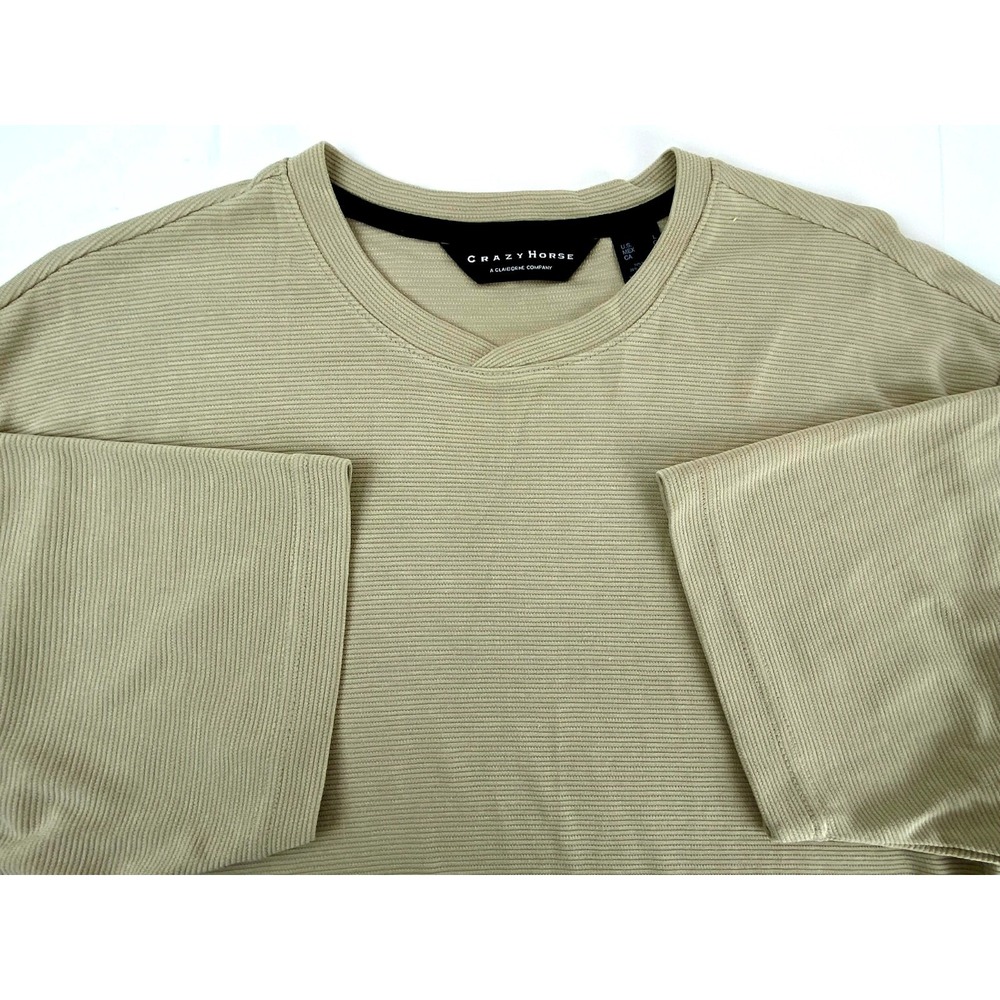 Crazy Horse Short Sleeve Shirt Pullover Mens L Large Rayon Blend T-Shirt Striped
